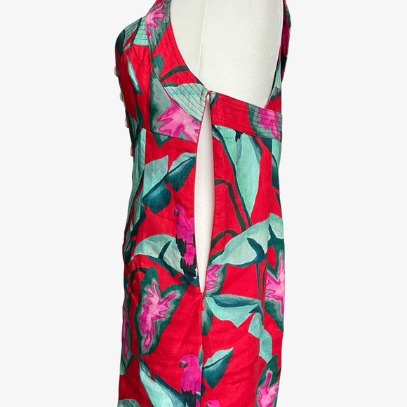 FARM Rio Summer Foliage Cross Back Mini Dress Red Medium NWT - Picture 8 of 16